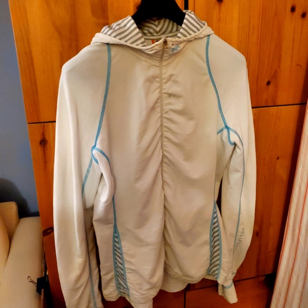 Helly Hansen Women's White Full Zip Hooded Athletic Jacket Size Large